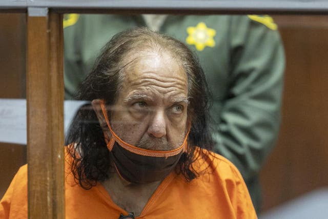 Ron Jeremy appears for his arraignment at Clara Shortridge Foltz Criminal Justice Center on 26 June 2020, in Los Angeles.