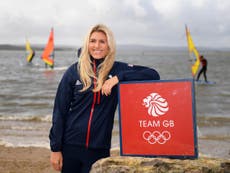 The sailor changing tack ahead of the Olympic Games