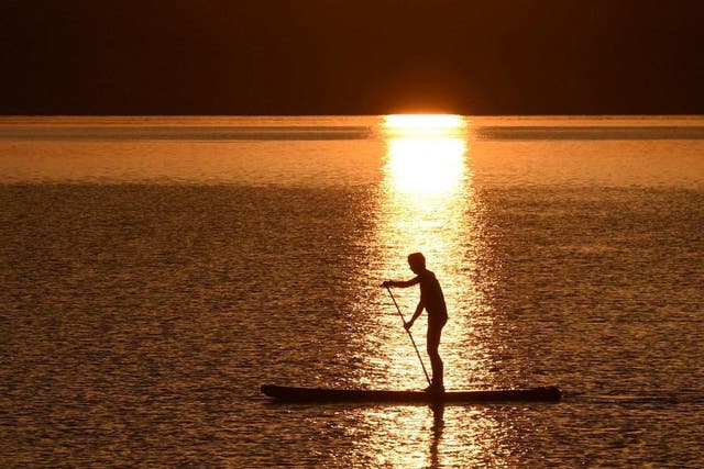 The 42-year-old has been paddle boarding with friends in the estuary between Padstow and Rock
