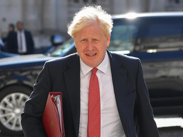 Boris Johnson arrives to attend a Cabinet meeting of senior government ministers at the Foreign and Commonwealth Office