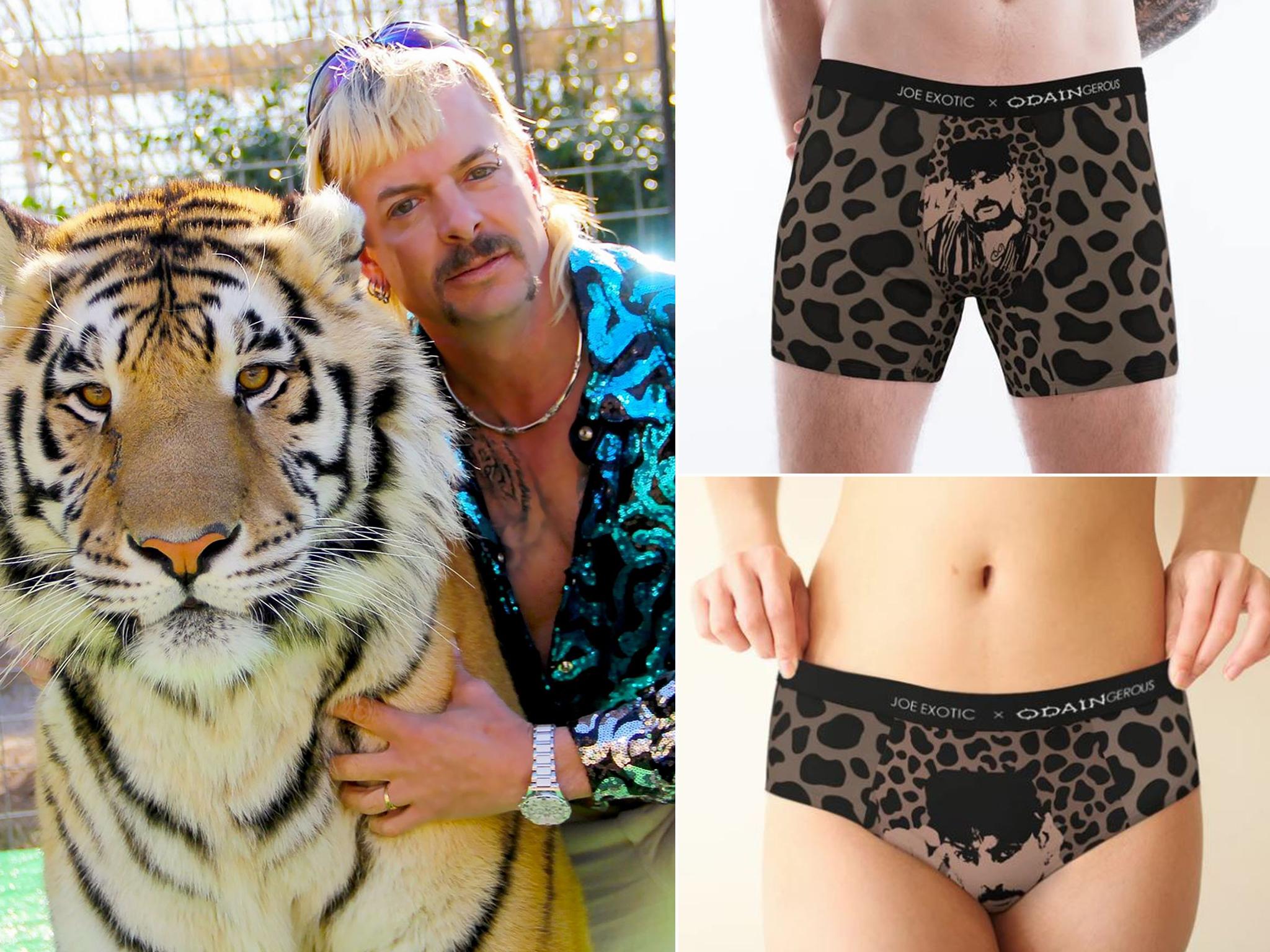 Joe Exotic releases 'Tiger King' underwear fronted by his face
