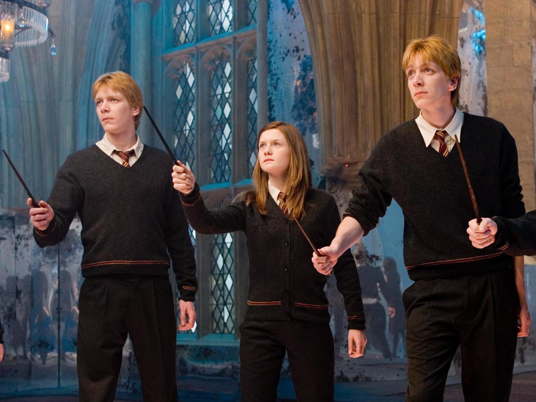 Fred, Ginny and George Weasley, in 'Harry Potter and the Order of the Phoenix'
