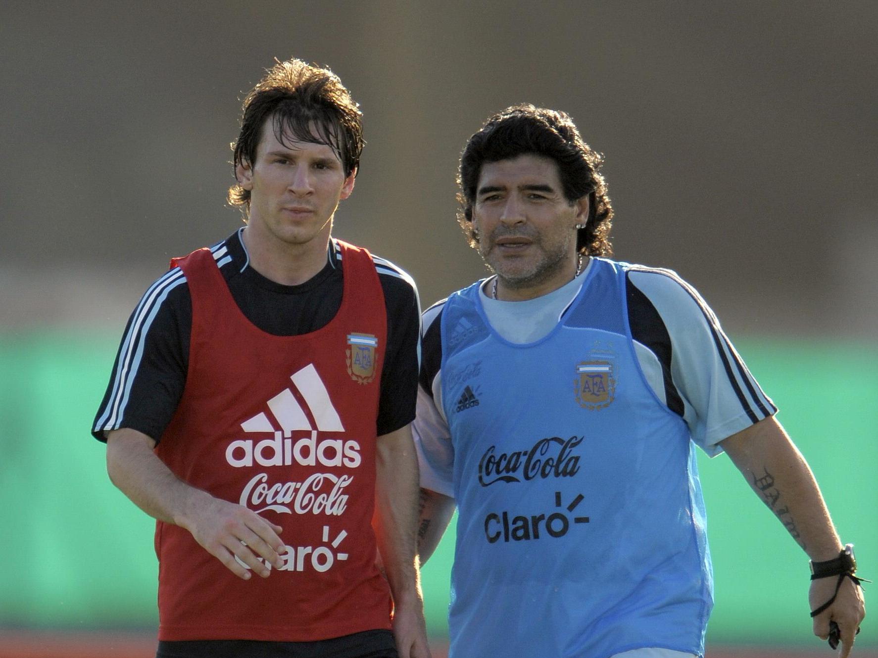 Maradona coached Messi with Argentina