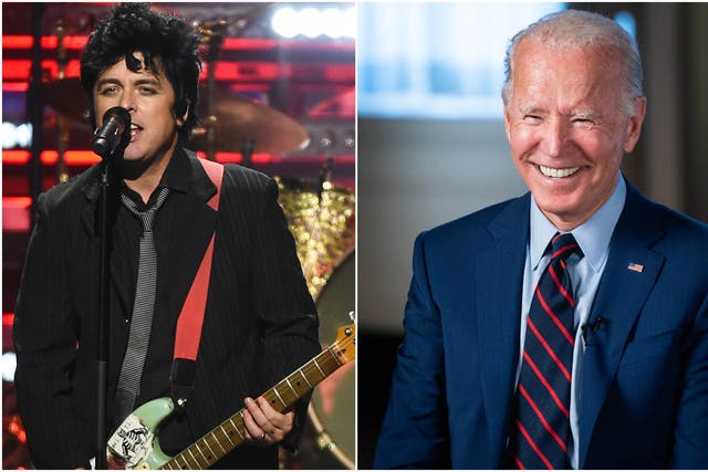 Green Day frontman Billy Joe Armstrong has expressed his support for Joe Biden