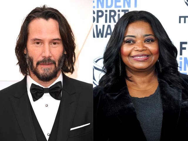 Keanu Reeves and Octavia Spencer at events in early 2020
