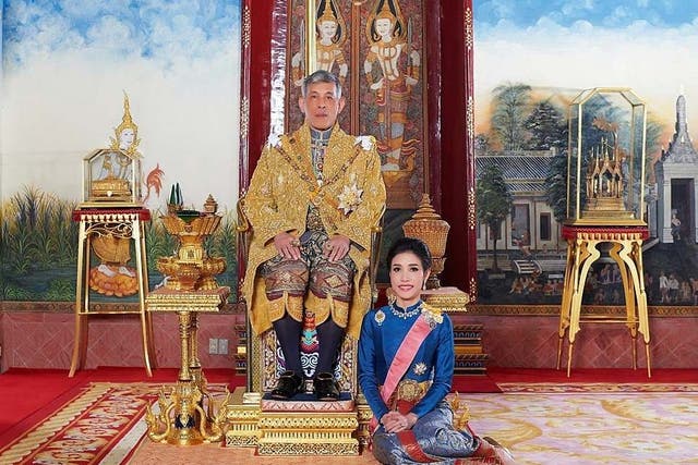 King Maha Vajiralongkorn and Sineenat Wongvajirapakdi, the royal noble consort