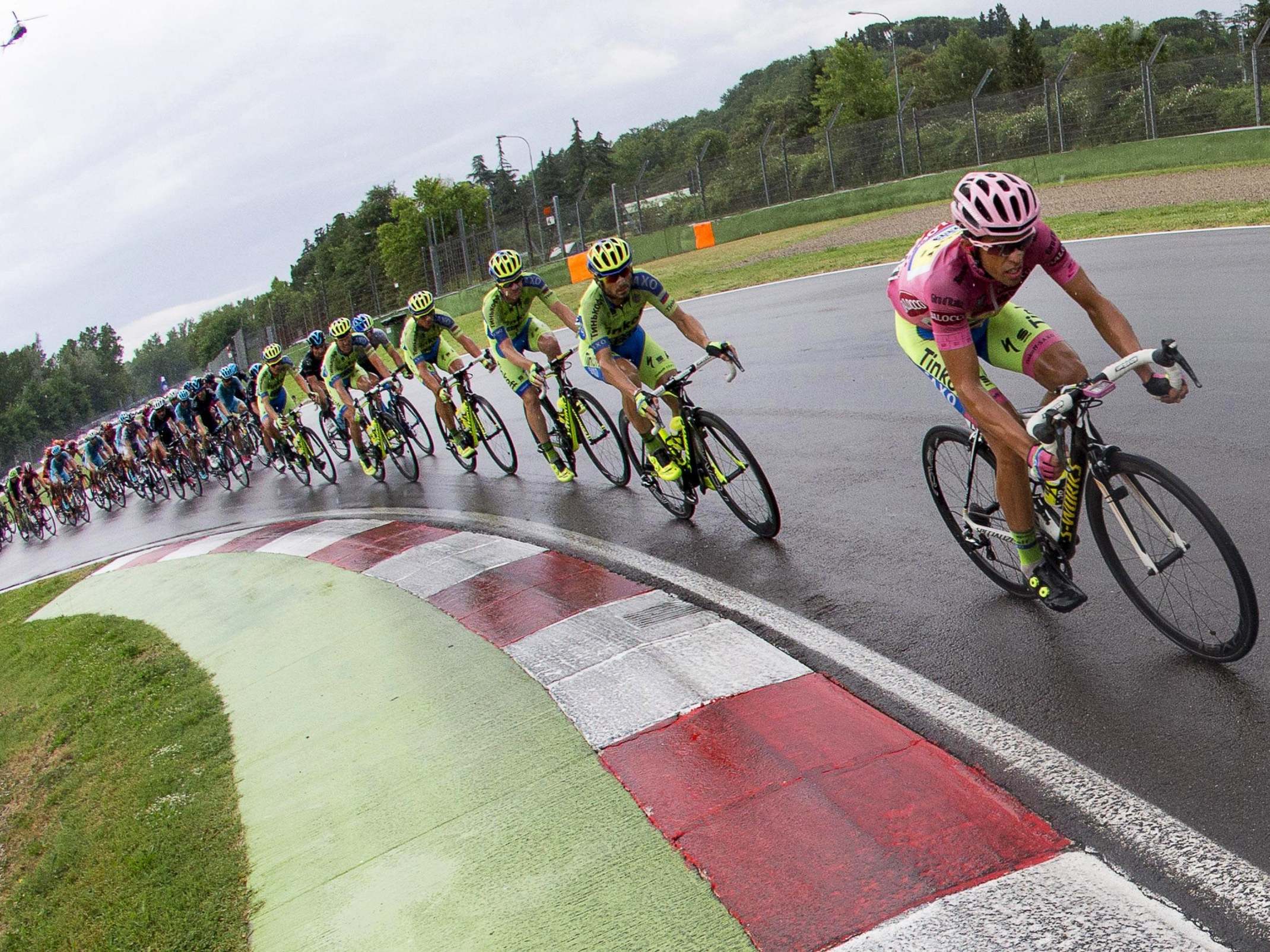 The Giro d'Italia passing around Imola in 2015