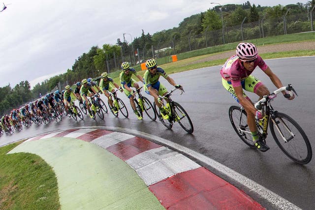 The Giro d'Italia passing around Imola in 2015