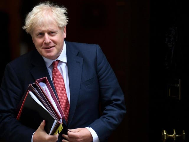 Boris Johnson leaving 10 Downing Street to attend Prime Minister's Questions for the first time since summer recess, 1 September, 2020