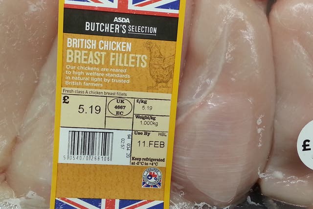The white striping - a sign of disease - is clearly seen on Asda chicken fillets