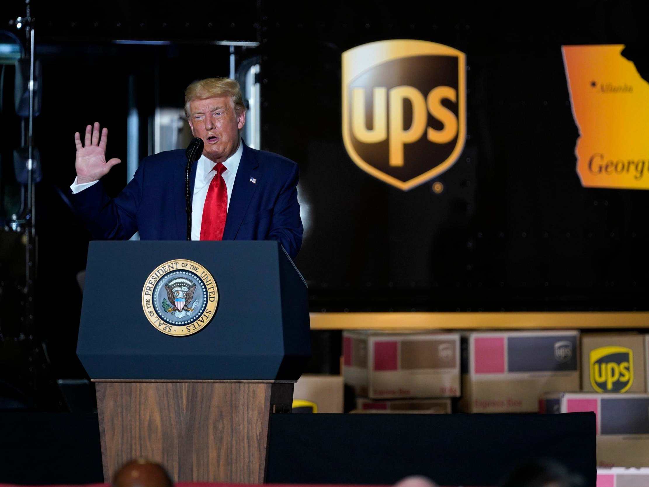 President Trump, pictured in Atlanta in July, where he announced he would overhaul the bedrock National Environmental Policy Act