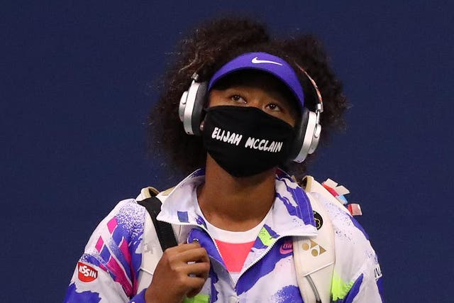 Osaka wore the mask ahead of her second-round match