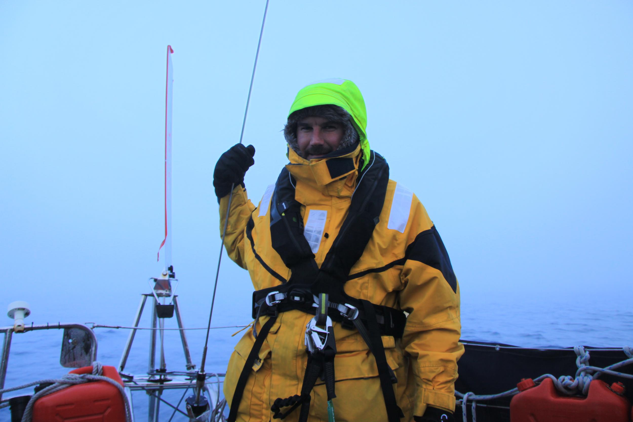 The adventurer sailing in the Arctic