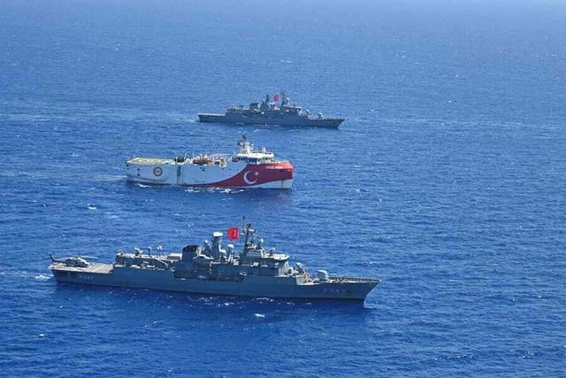 The naval exercises will take place in areas where Turkish research ships are stationed 