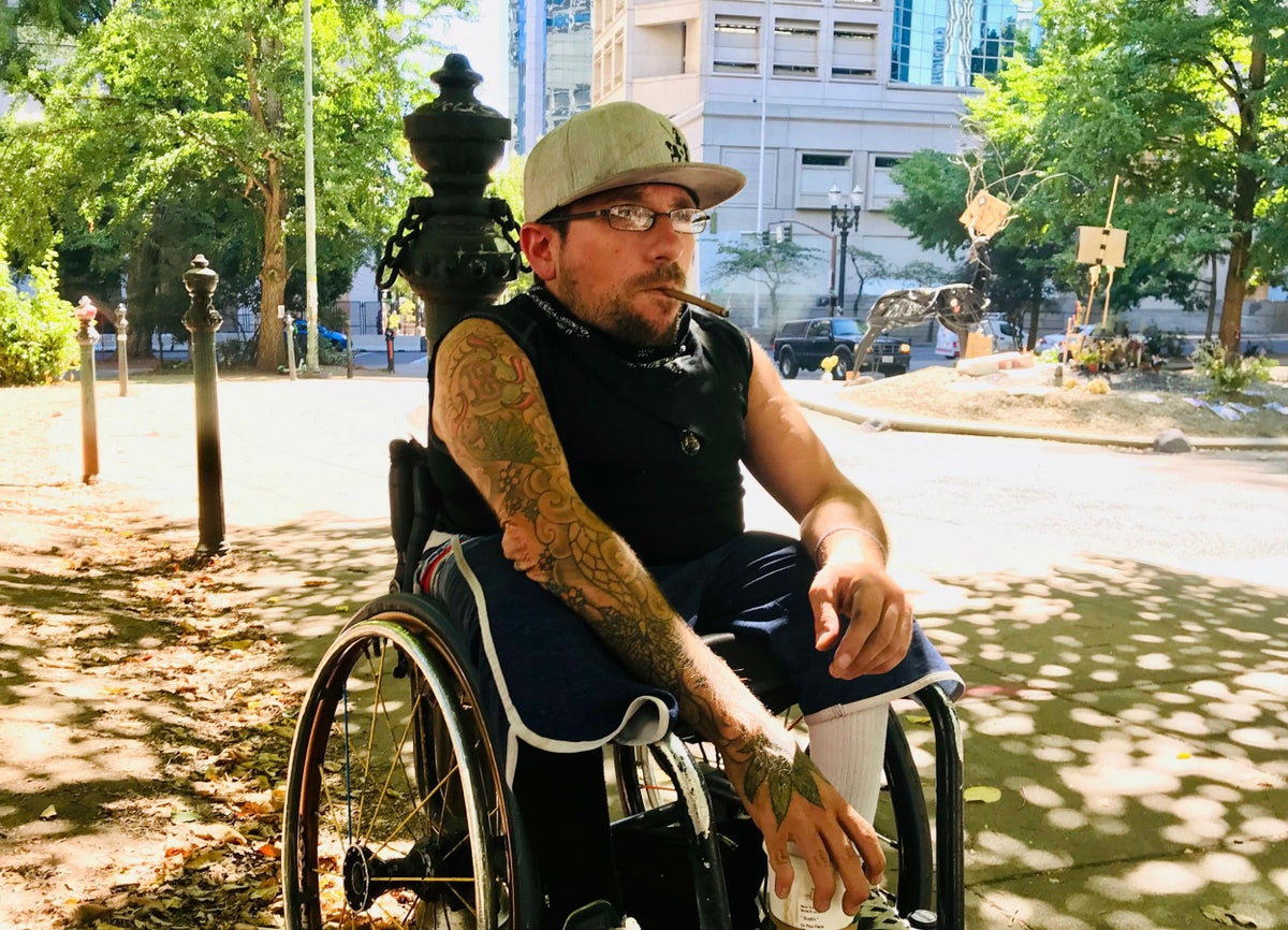 Disabled Protester In Wheelchair Accuses Portland Police Of Trying To Break His Arms While Arresting Him The Independent The Independent