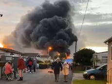 Fire crews fighting huge blaze at holiday park after reports of ‘explosion’