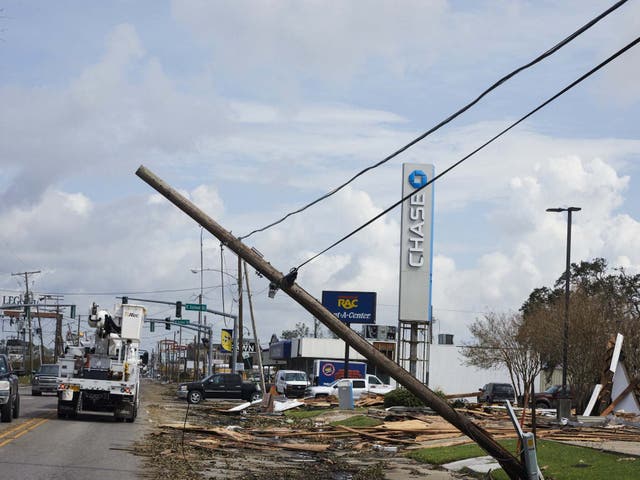Lake Charles was ravaged by the Category 4 storm, which saw winds reach speeds of 150 mph