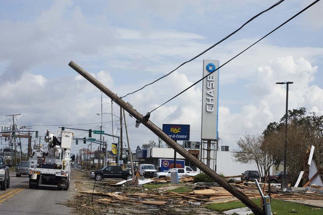 Lake Charles was ravaged by the Category 4 storm, which saw winds reach speeds of 150 mph