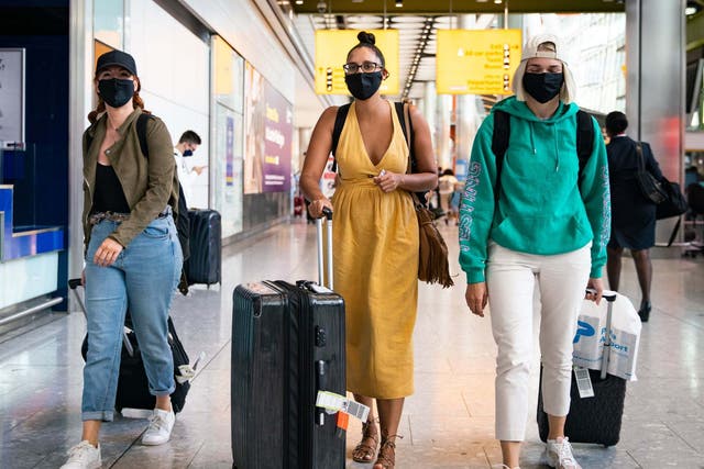 File image of passengers arriving at Heathrow Airport in London from Croatia during the coronavirus lockdown.