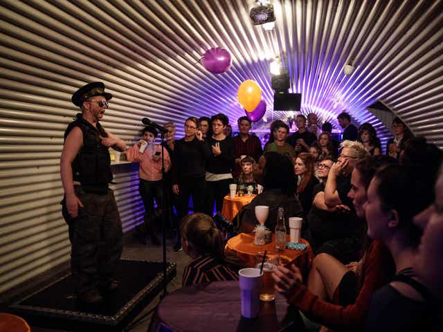Drag King performer Joey Bambino at the BOi BOX show at She Soho in London, 31 August, 2017