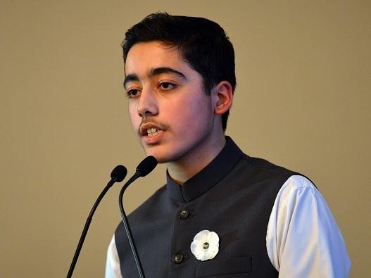 Ahmad Nawaz speaks at an event a year after attack