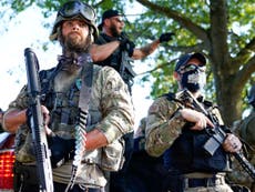 Trump-supporting militia clash with BLM protesters at Kentucky Derby