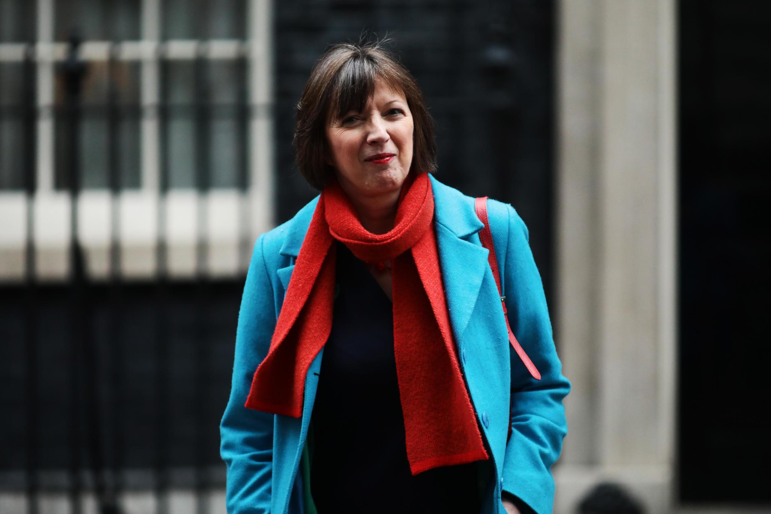Frances O’Grady outside Downing Street in 2019