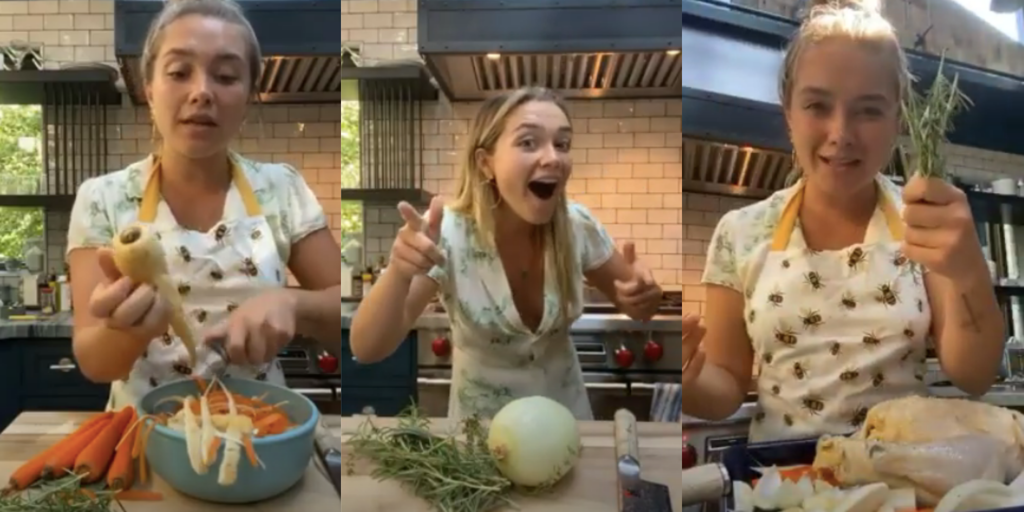 Florence Pugh: Actor returns to Instagram with cooking ...