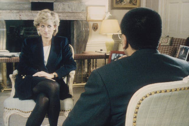 <p>Bashir interviews Princess Diana in Kensington Palace in 1995</p>