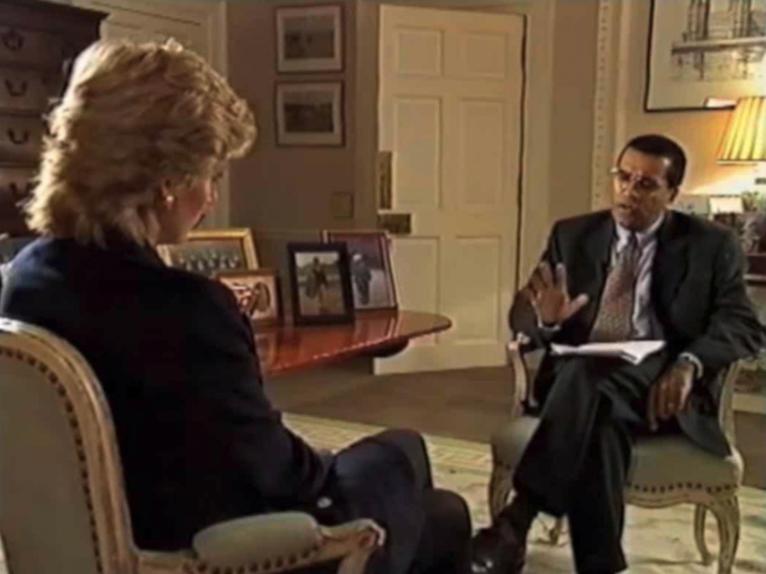 Princess Diana being interviewed by Martin-Bashir on Panorama in 1995