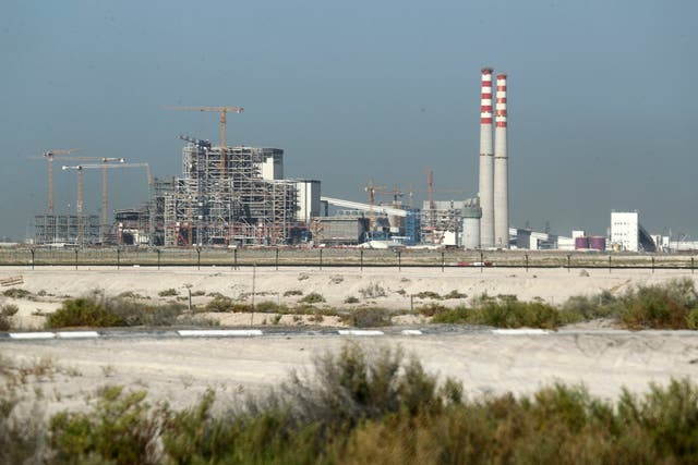 <p>The coal-powered Hassyan power plant under construction in Dubai</p>