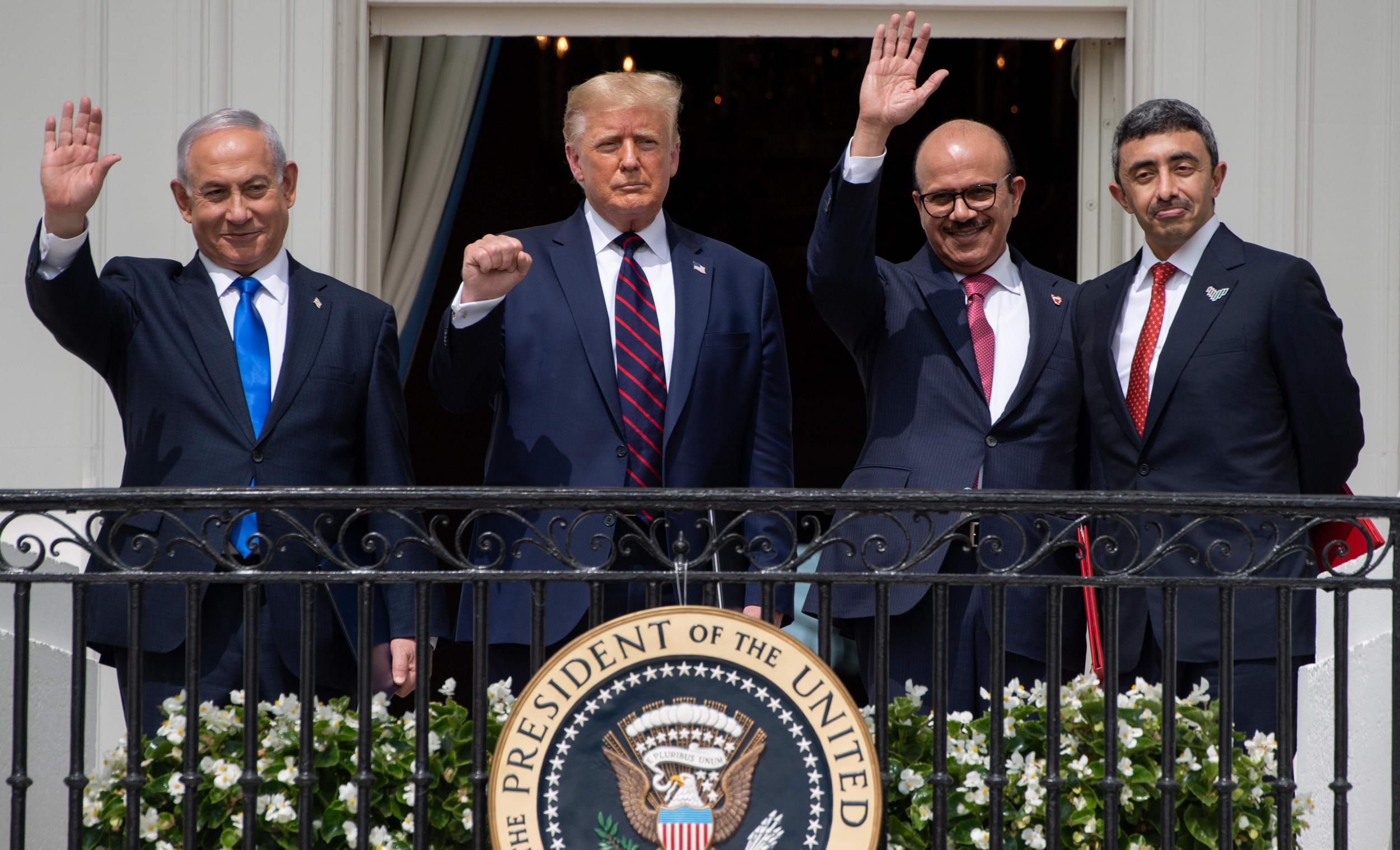 Trump and Middle East leaders at the White House after the signing of the Abraham Accords