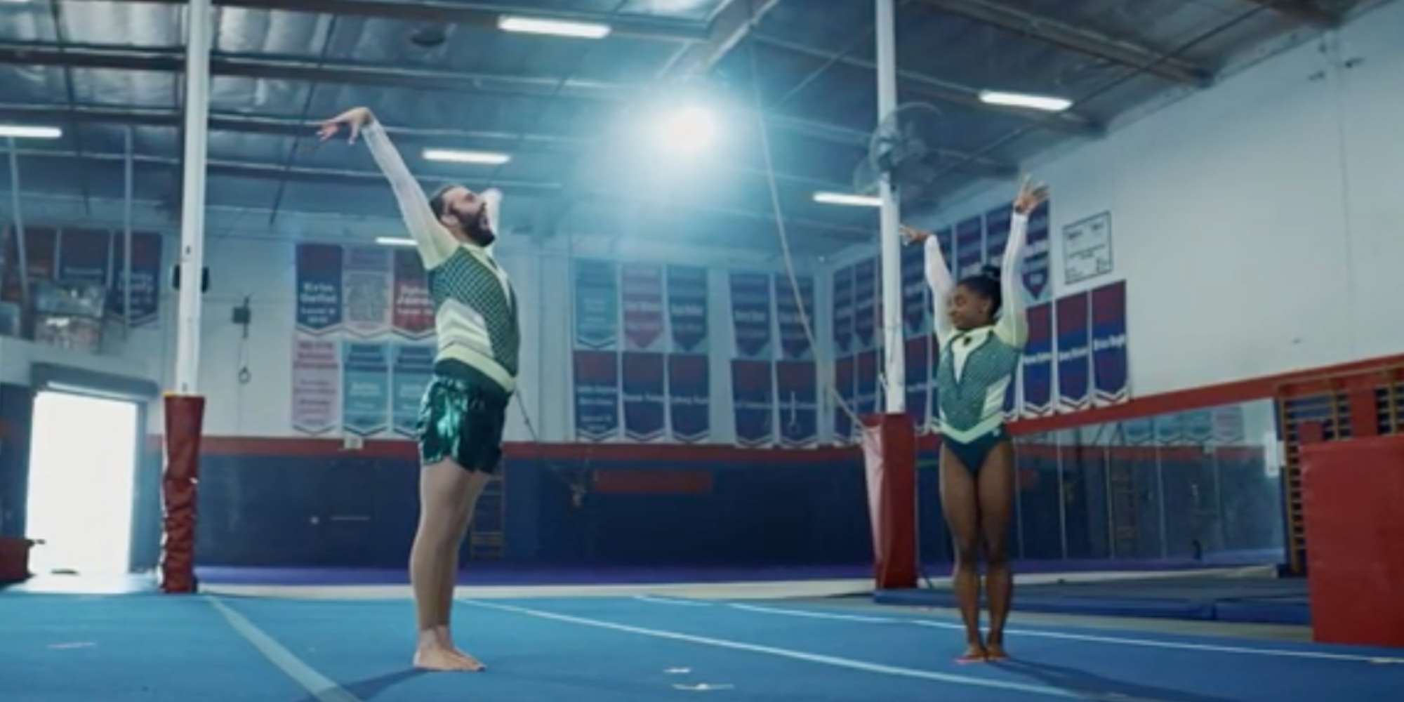 who is the guy in the commercial with simone biles
