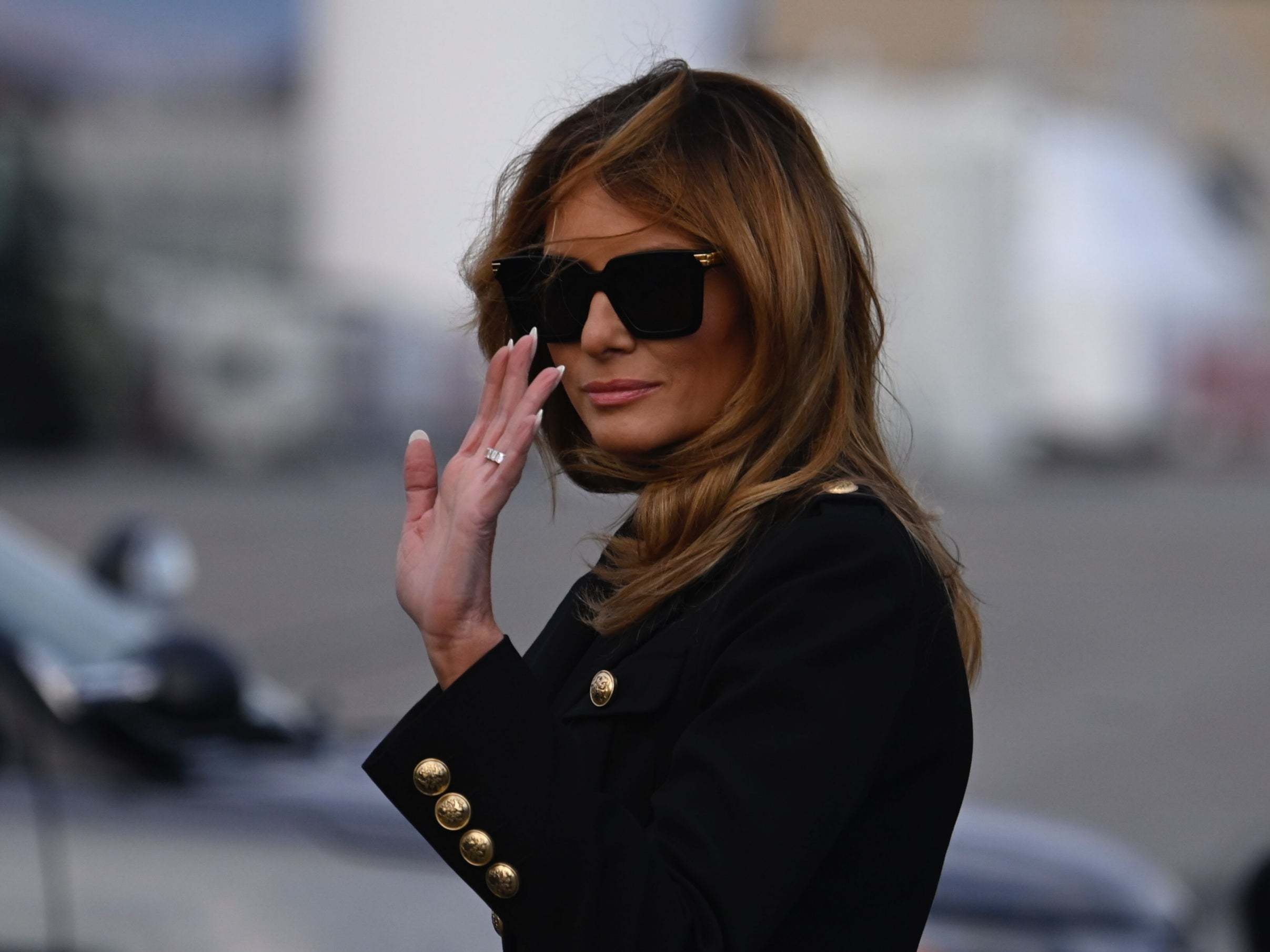 Melania Trump at a campaign rally in Pennsylvania last month