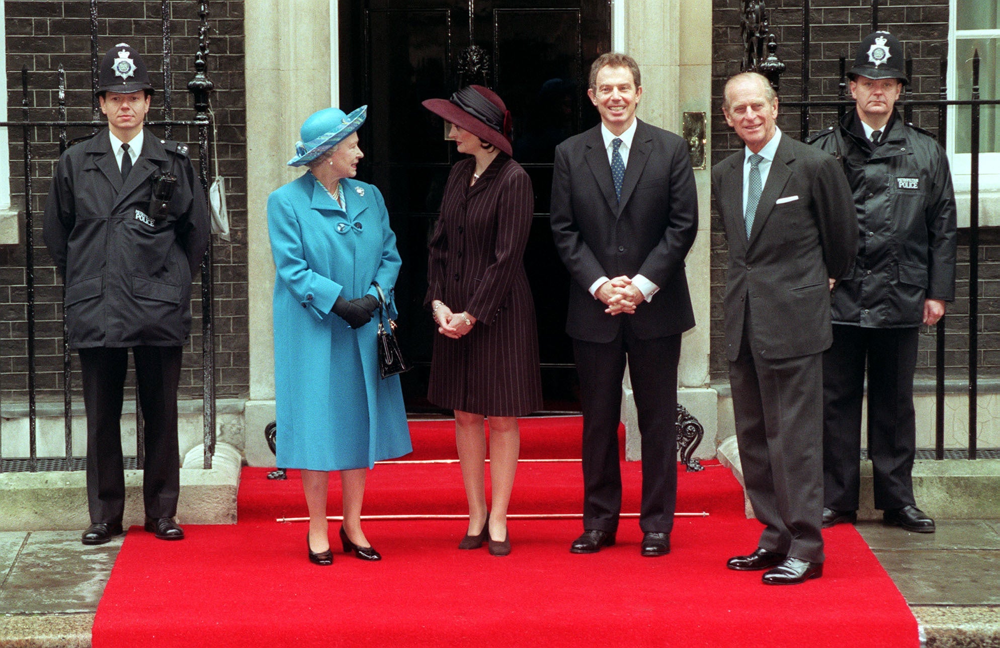 Tony and Cherie Blair with the Queen and Prince Philip during the royal 50th wedding anniversary in 1997