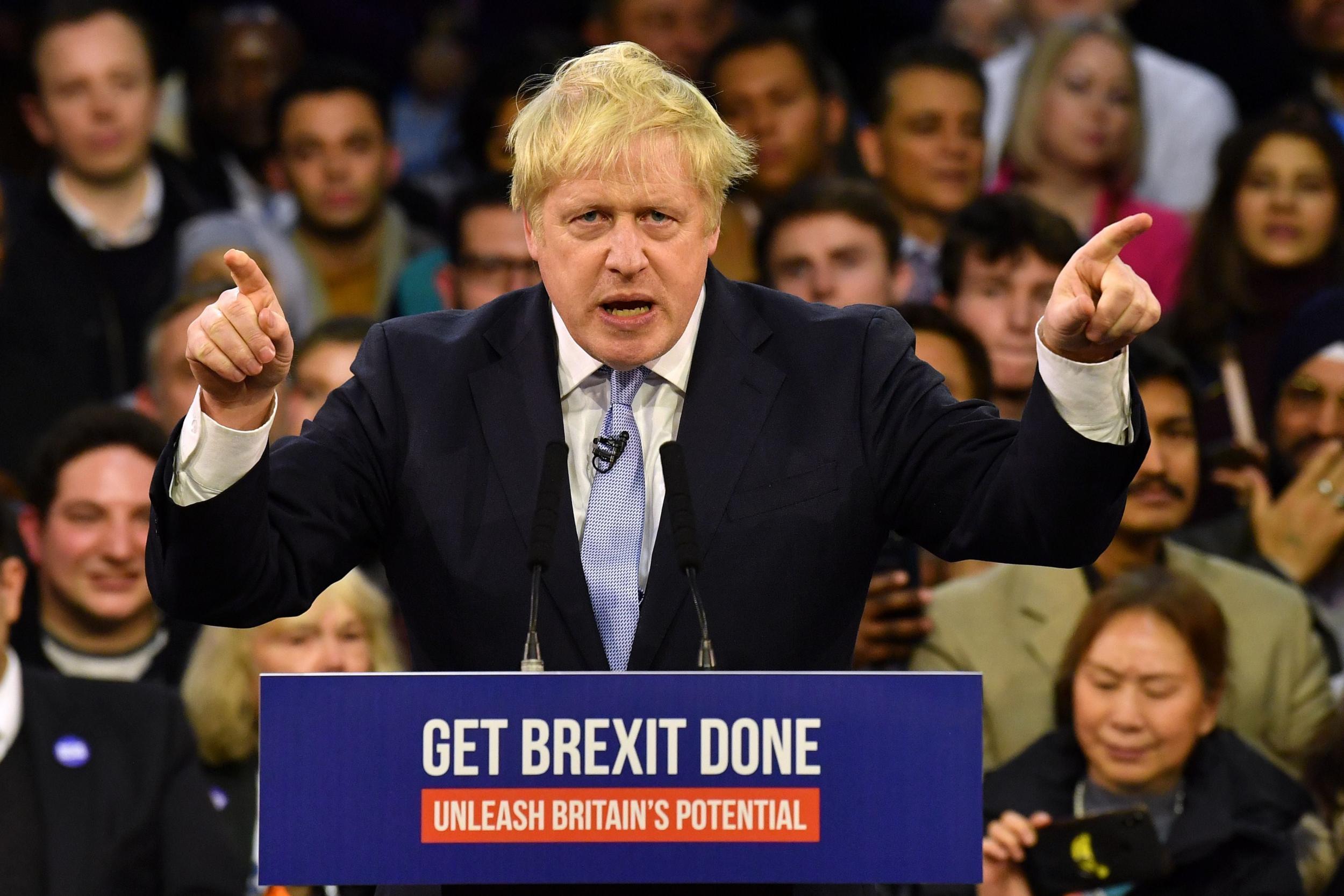 Johnson campaigns during the general election to get Brexit done