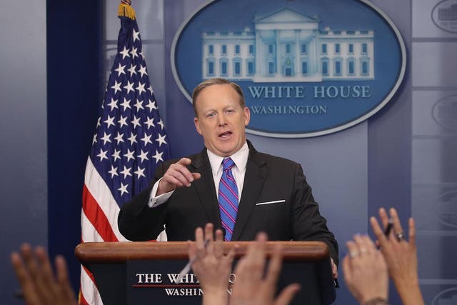 <p>&#13;
Sean Spicer’s response to Trump’s inauguration crowd set the tone for a fractious relationship between the White House and the media (Getty)&#13;</p>