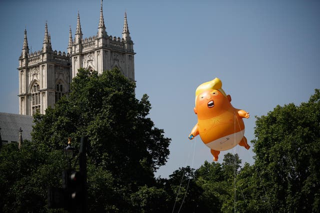 <p>The Baby Trump blimp, bright orange and full of hot air, made his debut in London in 2018</p>