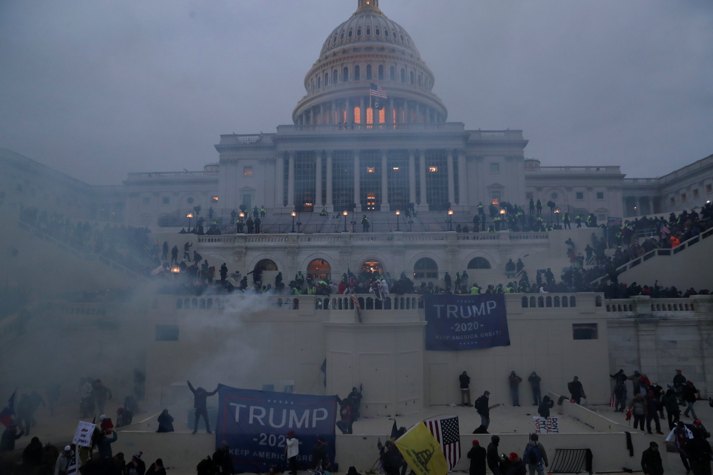 File: North Carolina Democrats staged a walkout at Monday night’s session as Republican Donnie Loftis, who had participated in 6 January Capitol Hill riots, was sworn-in