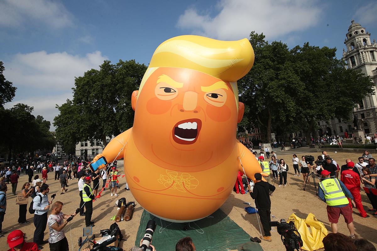Protesters in London showed their distaste for Trump in 2018 with a blimp made in his likeness