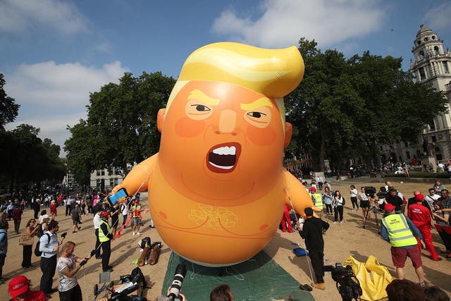 <p>Protestors in London showed their distate for Trump in 2018 with use of a blimp made in his likeness </p>
