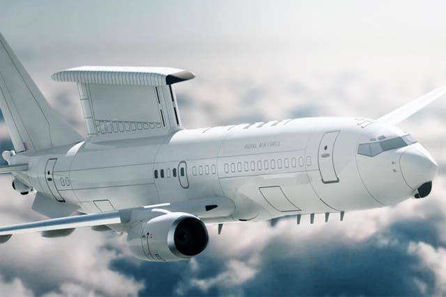 <p>Artist impression of an RAF E-7 Wedgetail, Ministry of Defence</p>