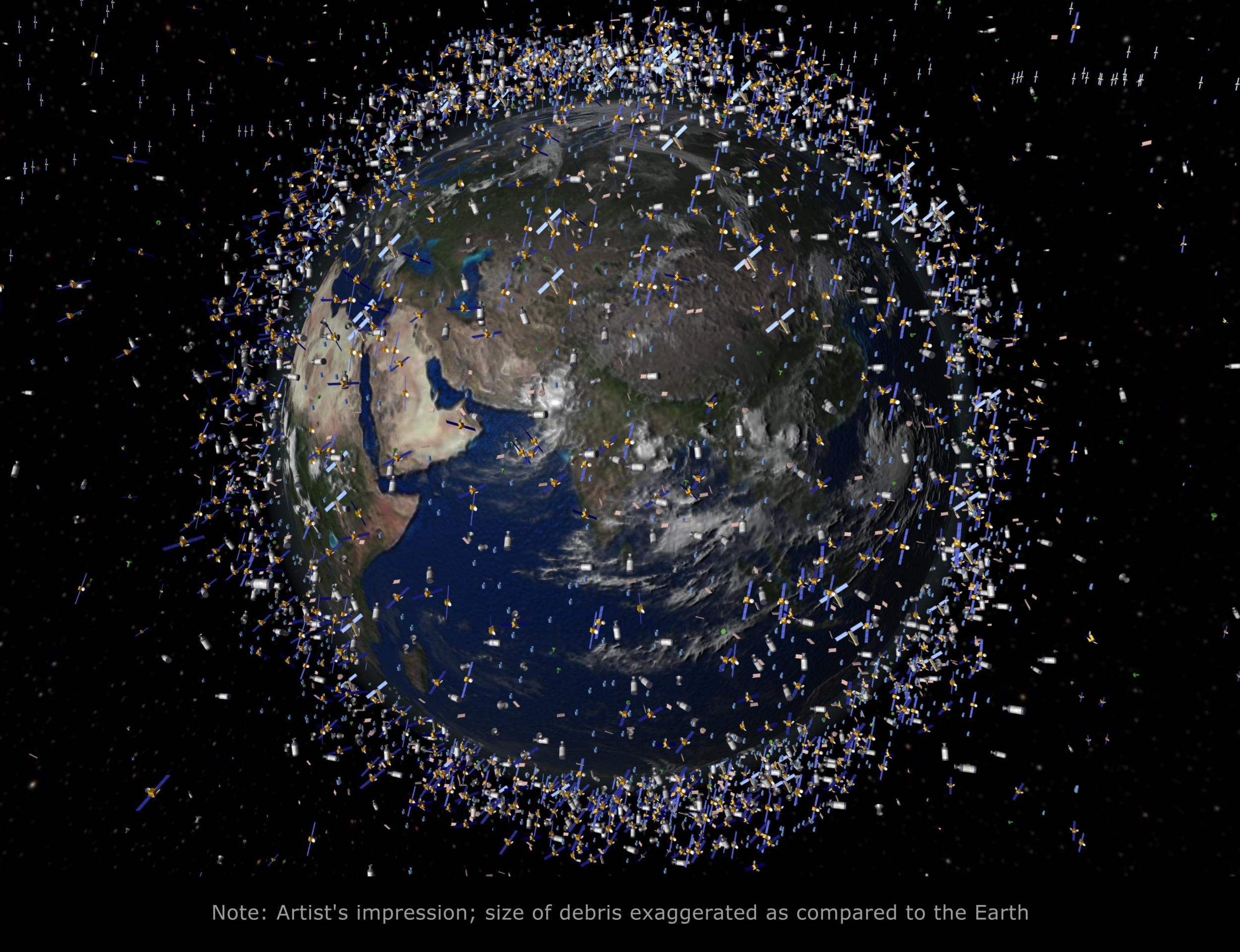 The space debris that surrounds the Earth