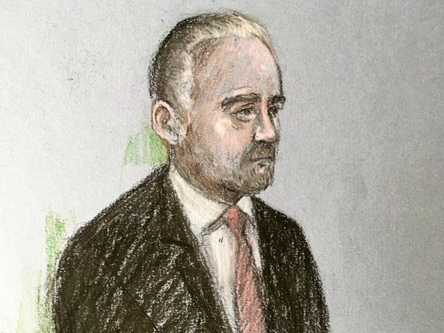 <p>A sketch of Geraint Jones at Plymouth Magistrates’ Court</p>