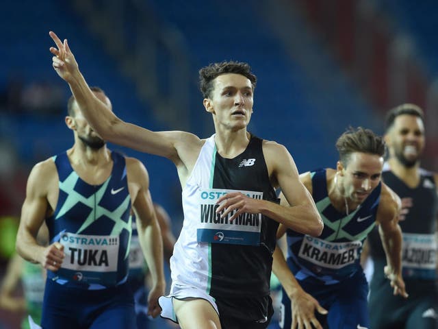 <p>Jake Wightman wins the IAAF Golden Spike 2020 in Ostrava</p>