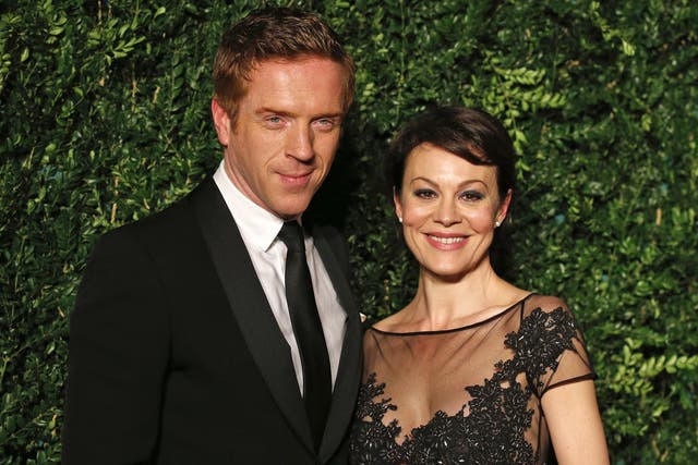 <p>Damian Lewis and Helen McCrory at the Evening Standard Theatre Awards in 2014 </p>