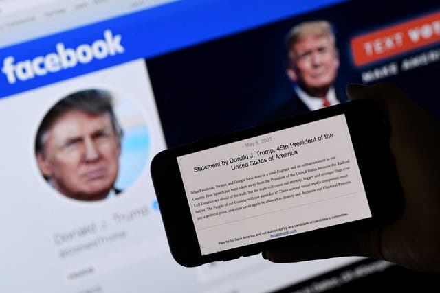 La prohibición de Trump de Facebook e Instagram fue ratificada por el gigante tecnológico
