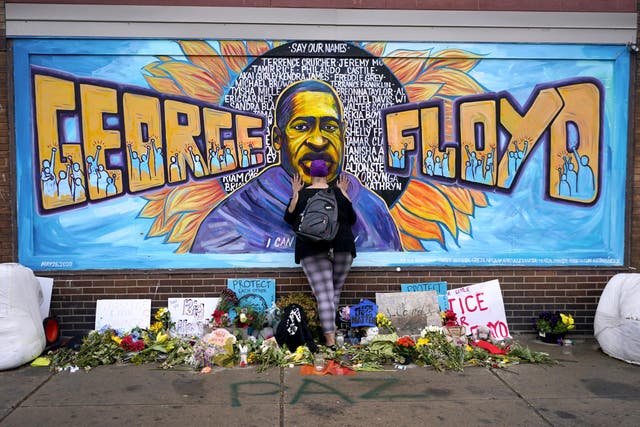 <p>A mural of George Floyd in George Floyd Square in Minneapolis  </p>