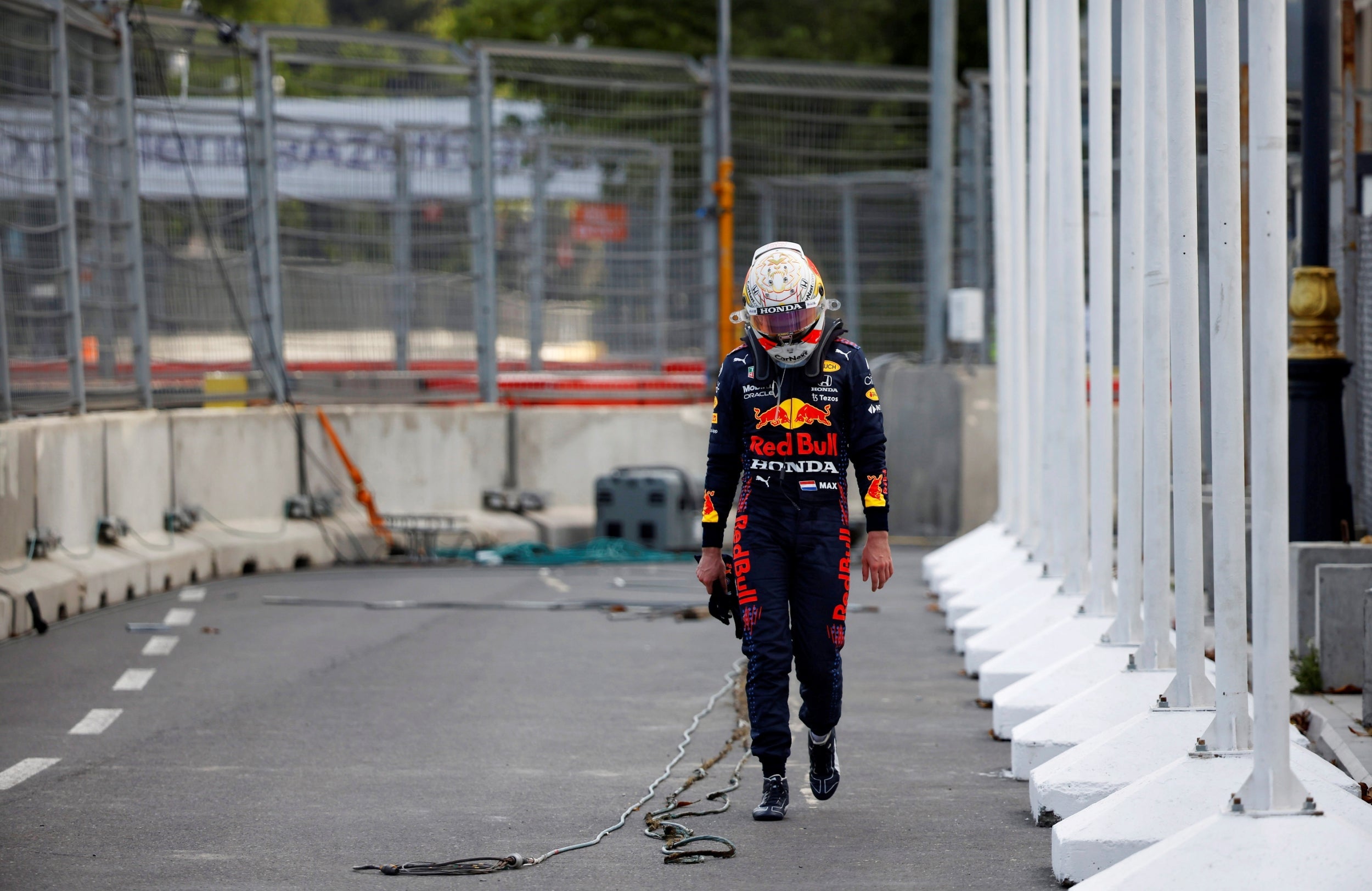 Max Verstappen walks away in Baku