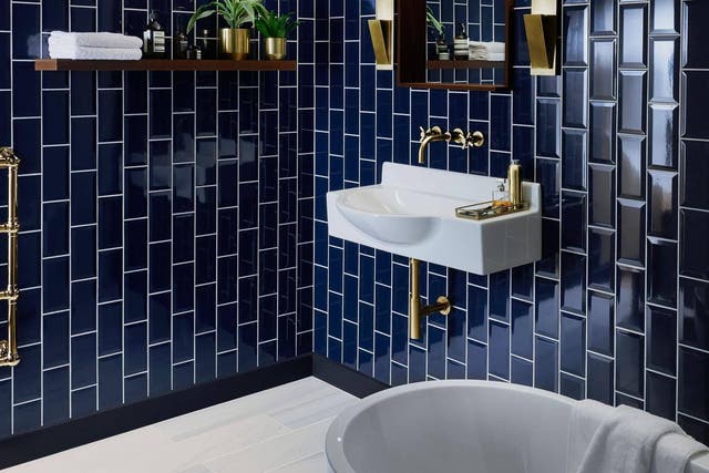 <b> Deep blue tiles £29.50 a box</b>
<br>Inspired by the London Underground, these deep blue ceramic tiles are great for creating a classic look with a contemporary twist.  
<br>
<br><a target="_blank" href="http://www.toppstiles.co.uk/tprod47495/metro-deep-blue-tile.html" rel="nofollow"> Buy it here</a>